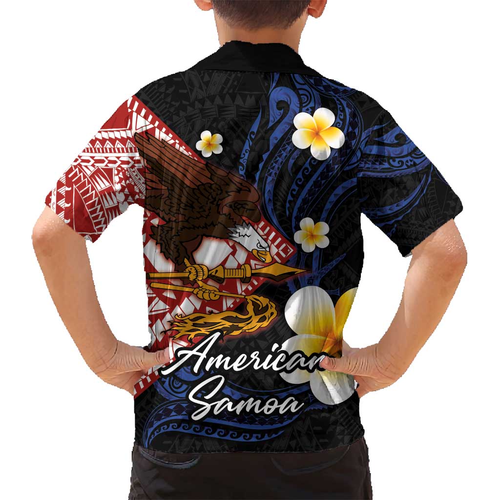 American Samoa Flag Day Family Matching Off Shoulder Maxi Dress and Hawaiian Shirt Polynesian Tatau Art and Plumeria LT03 - Polynesian Pride