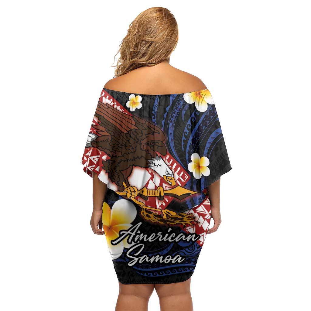 American Samoa Flag Day Family Matching Off Shoulder Short Dress and Hawaiian Shirt Polynesian Tatau Art and Plumeria LT03 - Polynesian Pride