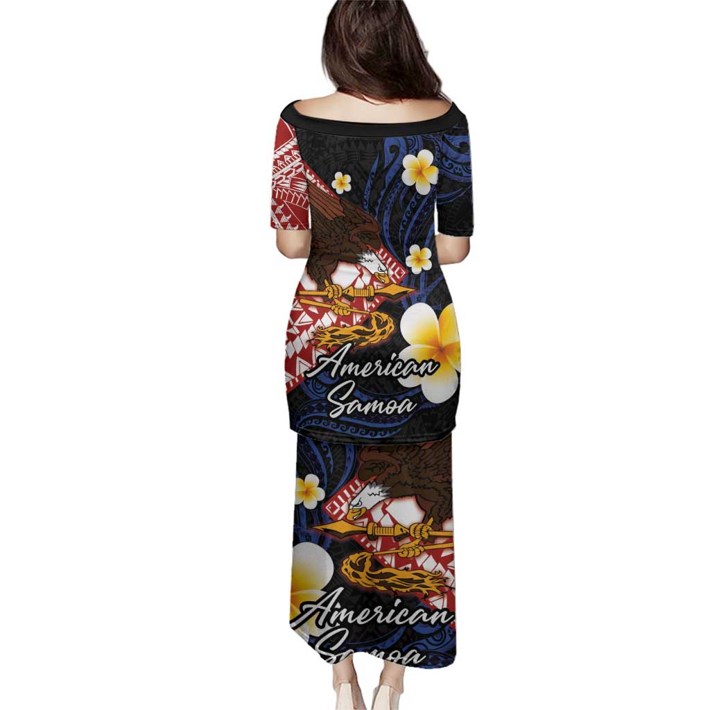 American Samoa Flag Day Family Matching Puletasi and Hawaiian Shirt Polynesian Tatau Art and Plumeria LT03 - Polynesian Pride