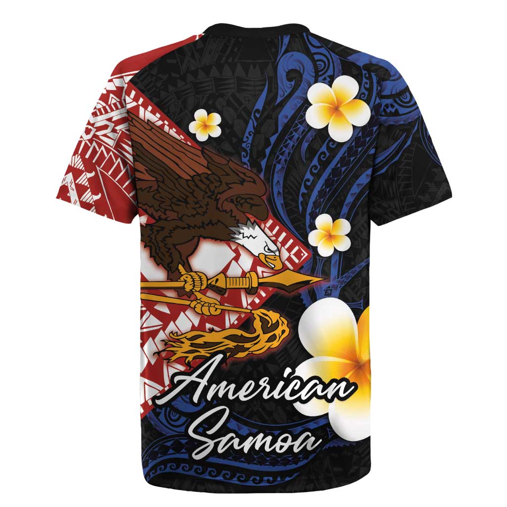 American Samoa Flag Day Rugby Jersey Polynesian Tatau Art and Plumeria