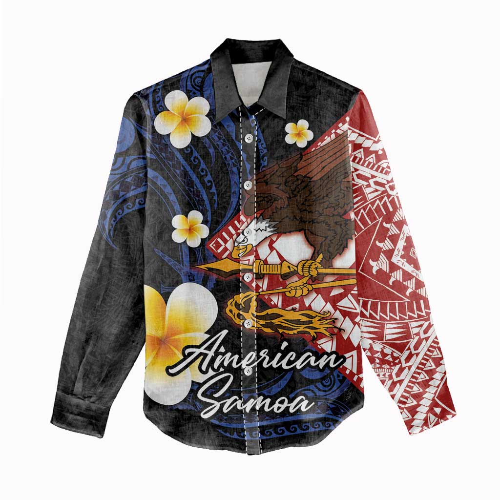 American Samoa Flag Day Women Casual Shirt Polynesian Tatau Art and Plumeria LT03 - Polynesian Pride