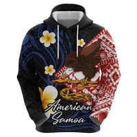American Samoa Flag Day Zip Hoodie Polynesian Tatau Art and Plumeria