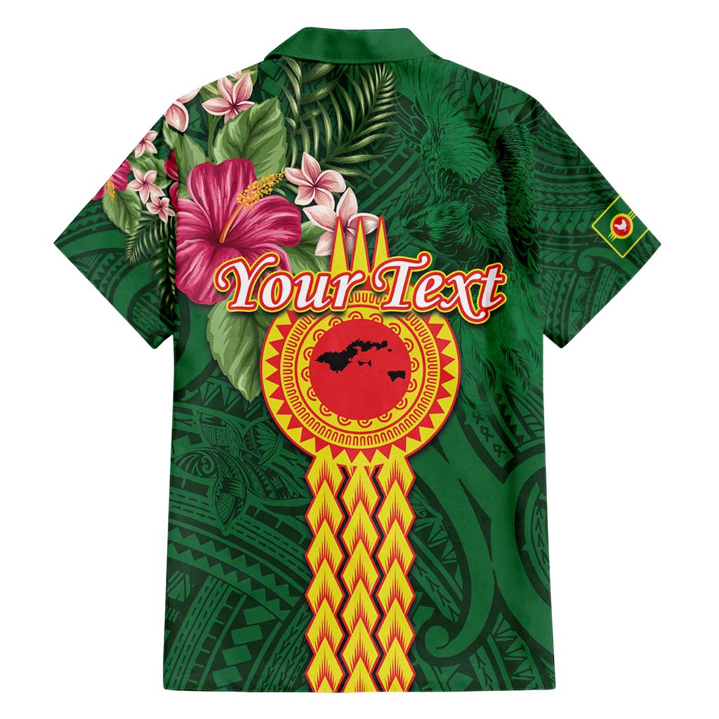 Personalised Manuʻa Islands Family Matching Off Shoulder Maxi Dress and Hawaiian Shirt Polynesian Style with Rooster Tattoo and Tropical Plants LT03 - Polynesian Pride