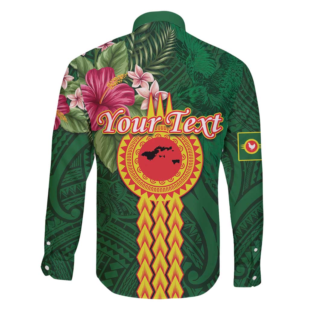 Personalised Manuʻa Islands Family Matching Off Shoulder Maxi Dress and Hawaiian Shirt Polynesian Style with Rooster Tattoo and Tropical Plants LT03 - Polynesian Pride