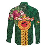 Personalised Manuʻa Islands Family Matching Off Shoulder Maxi Dress and Hawaiian Shirt Polynesian Style with Rooster Tattoo and Tropical Plants LT03 - Polynesian Pride