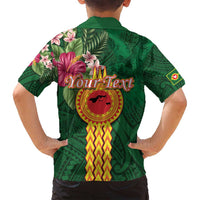 Personalised Manuʻa Islands Family Matching Puletasi and Hawaiian Shirt Polynesian Style with Rooster Tattoo and Tropical Plants LT03 - Polynesian Pride