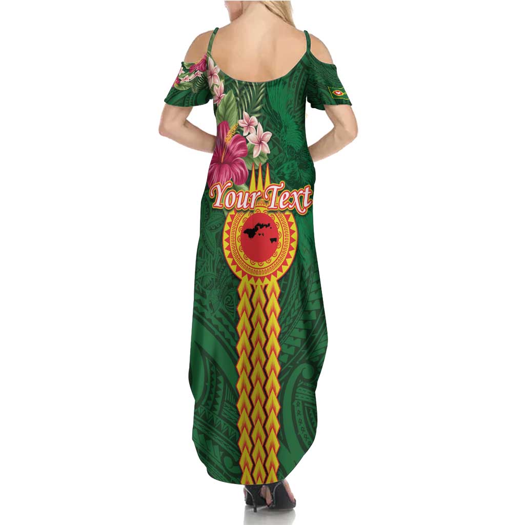 Personalised Manuʻa Islands Family Matching Summer Maxi Dress and Hawaiian Shirt Polynesian Style with Rooster Tattoo and Tropical Plants LT03 - Polynesian Pride