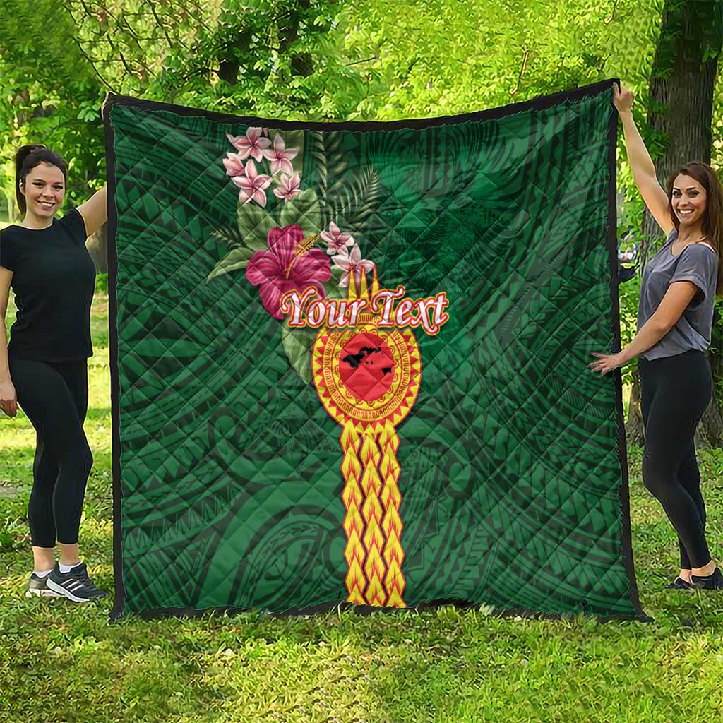 Personalised Manuʻa Islands Quilt Polynesian Style with Rooster Tattoo and Tropical Plants LT03 - Polynesian Pride