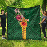 Personalised Manuʻa Islands Quilt Polynesian Style with Rooster Tattoo and Tropical Plants LT03 - Polynesian Pride