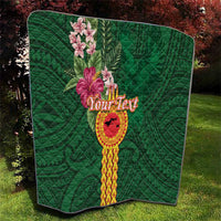Personalised Manuʻa Islands Quilt Polynesian Style with Rooster Tattoo and Tropical Plants LT03 - Polynesian Pride