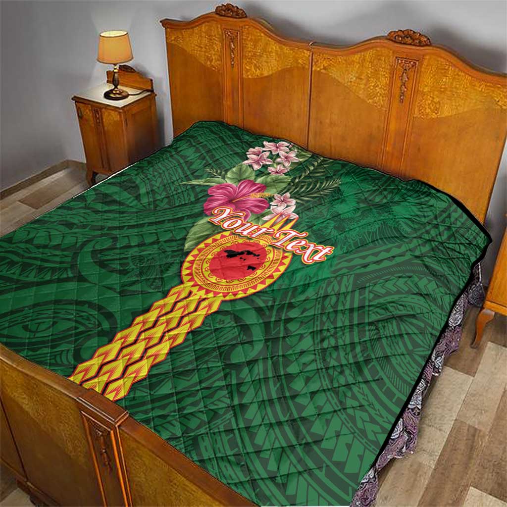 Personalised Manuʻa Islands Quilt Polynesian Style with Rooster Tattoo and Tropical Plants LT03 - Polynesian Pride