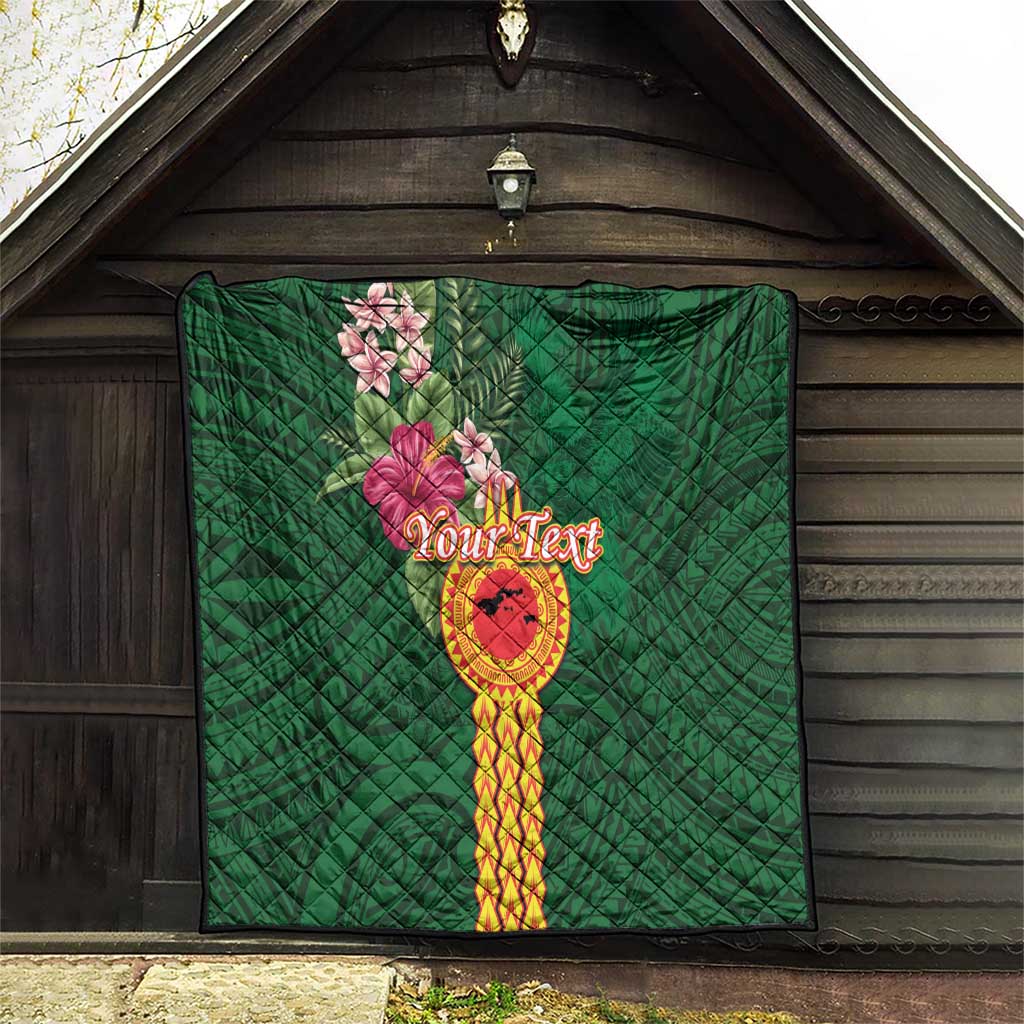 Personalised Manuʻa Islands Quilt Polynesian Style with Rooster Tattoo and Tropical Plants LT03 - Polynesian Pride