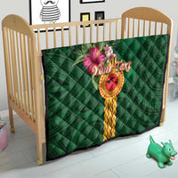 Personalised Manuʻa Islands Quilt Polynesian Style with Rooster Tattoo and Tropical Plants LT03 - Polynesian Pride