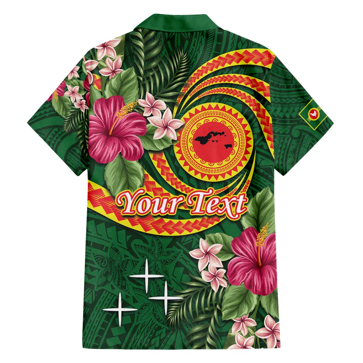 Personalised Manuʻa Islands Family Matching Off The Shoulder Long Sleeve Dress and Hawaiian Shirt Polynesian Art Tattoo Style and Tropical Plants LT03 - Polynesian Pride