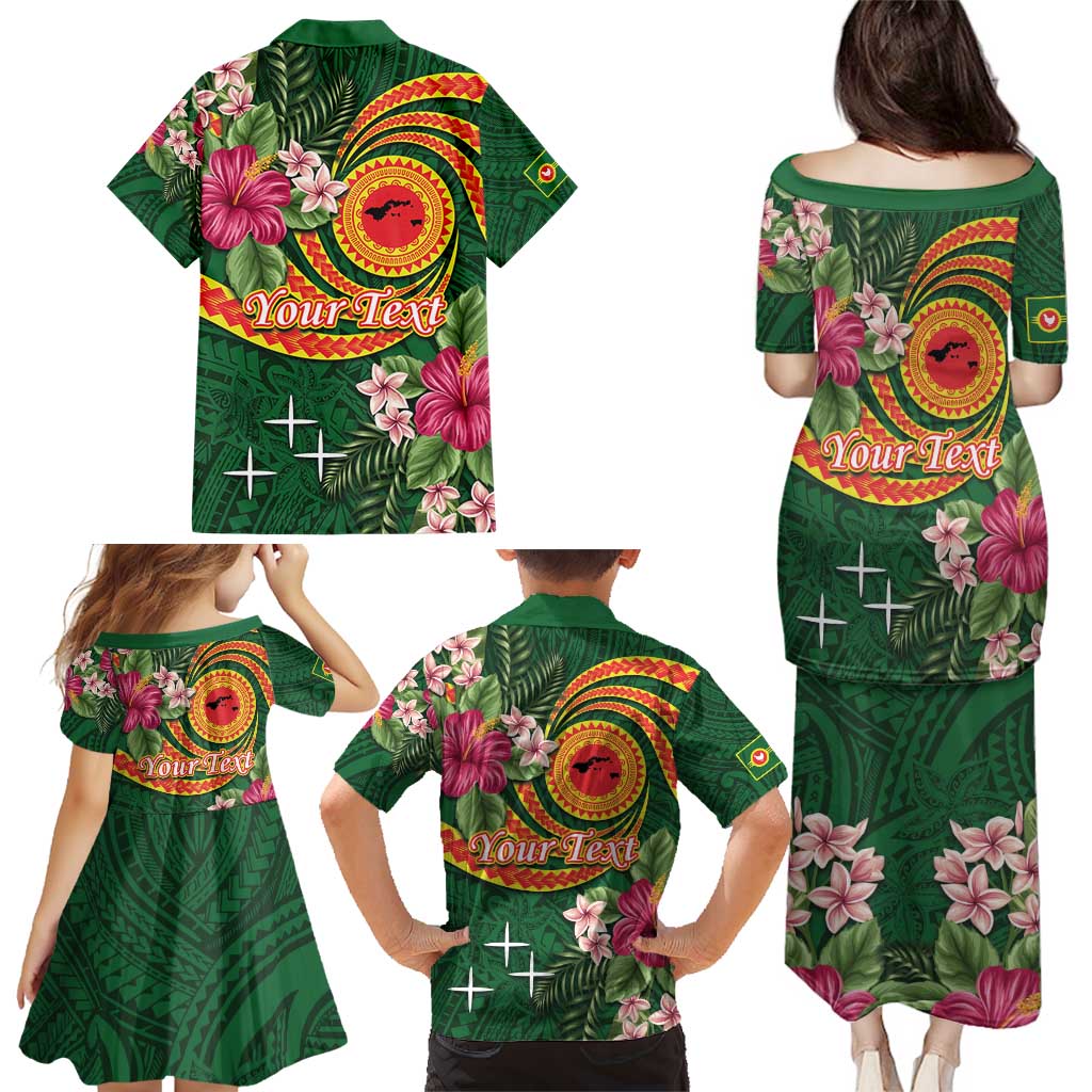 Personalised Manuʻa Islands Family Matching Puletasi and Hawaiian Shirt Polynesian Art Tattoo Style and Tropical Plants LT03 - Polynesian Pride