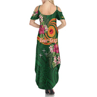 Personalised Manuʻa Islands Family Matching Summer Maxi Dress and Hawaiian Shirt Polynesian Art Tattoo Style and Tropical Plants LT03 - Polynesian Pride