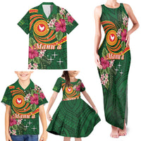 Personalised Manuʻa Islands Family Matching Tank Maxi Dress and Hawaiian Shirt Polynesian Art Tattoo Style and Tropical Plants LT03 - Polynesian Pride