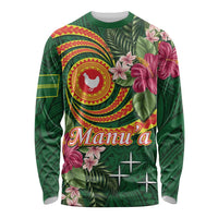 Manuʻa Islands Long Sleeve Shirt Polynesian Art Tattoo Style and Tropical Plants