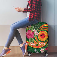 Manuʻa Islands Luggage Cover Polynesian Art Tattoo Style and Tropical Plants