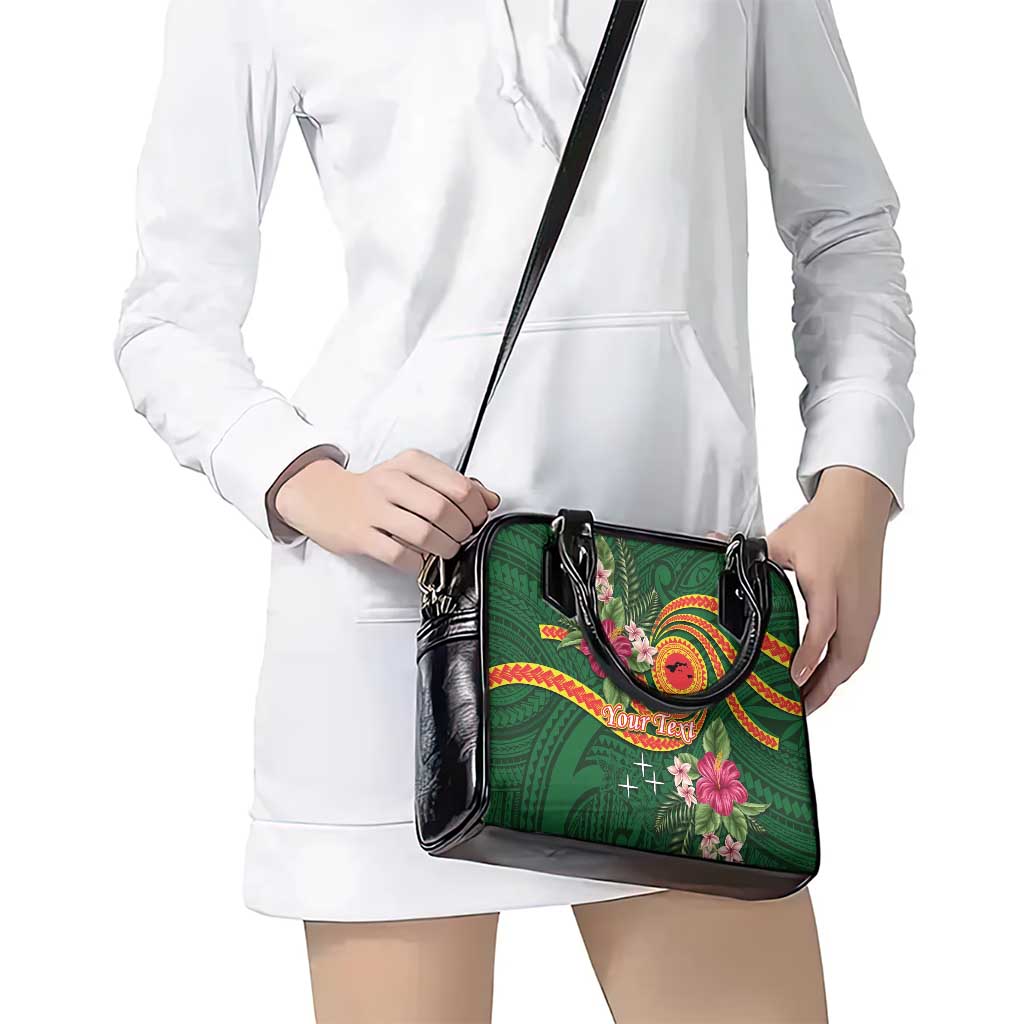 Manuʻa Islands Shoulder Handbag Polynesian Art Tattoo Style and Tropical Plants