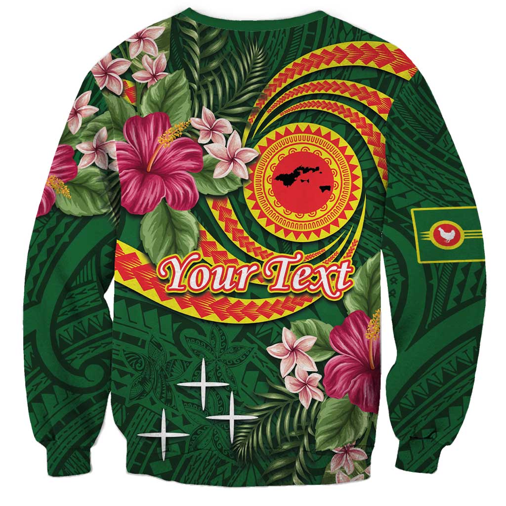 Manuʻa Islands Sweatshirt Polynesian Art Tattoo Style and Tropical Plants
