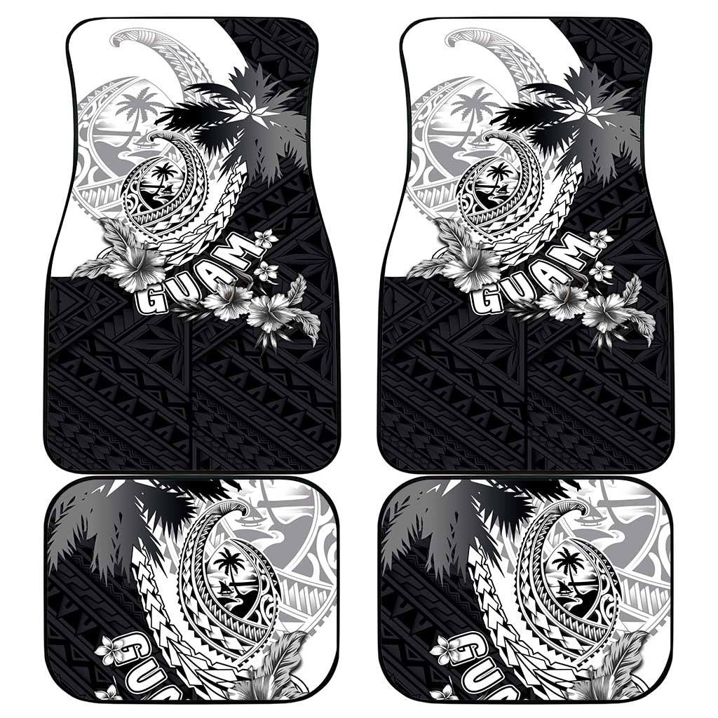Hafa Adai Guam Car Mats Polynesian Palm Tree Tattoo Hibiscus and Plumeria Art LT03 - Polynesian Pride