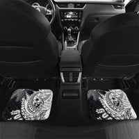 Hafa Adai Guam Car Mats Polynesian Palm Tree Tattoo Hibiscus and Plumeria Art LT03 Set 2pcs - Back Black - Polynesian Pride