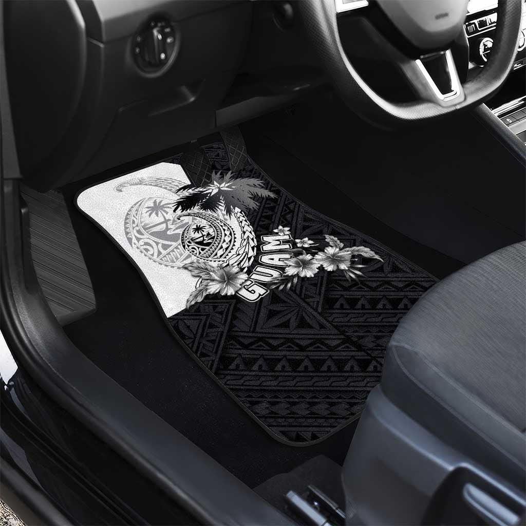 Hafa Adai Guam Car Mats Polynesian Palm Tree Tattoo Hibiscus and Plumeria Art LT03 - Polynesian Pride