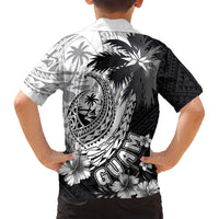Hafa Adai Guam Family Matching Puletasi and Hawaiian Shirt Polynesian Palm Tree Tattoo Hibiscus and Plumeria Art LT03 - Polynesian Pride