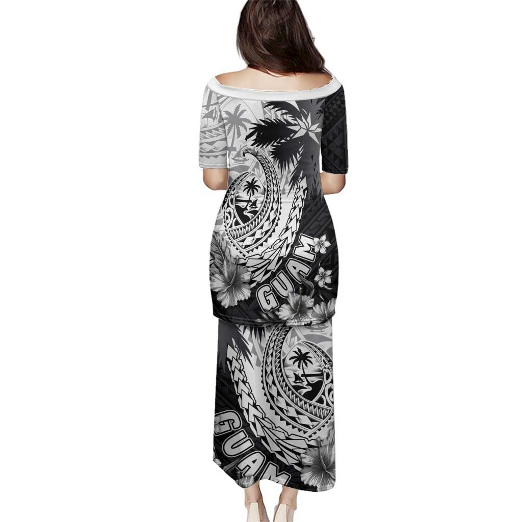 Hafa Adai Guam Family Matching Puletasi and Hawaiian Shirt Polynesian Palm Tree Tattoo Hibiscus and Plumeria Art LT03 - Polynesian Pride