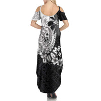Hafa Adai Guam Family Matching Summer Maxi Dress and Hawaiian Shirt Polynesian Palm Tree Tattoo Hibiscus and Plumeria Art LT03 - Polynesian Pride