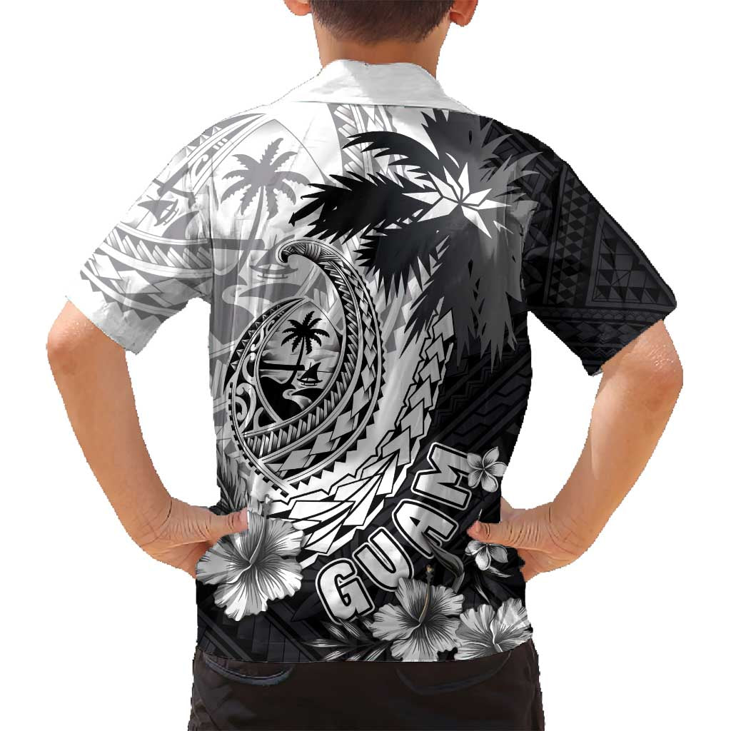 Hafa Adai Guam Family Matching Tank Maxi Dress and Hawaiian Shirt Polynesian Palm Tree Tattoo Hibiscus and Plumeria Art LT03 - Polynesian Pride