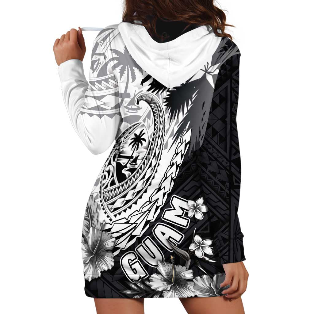 Hafa Adai Guam Hoodie Dress Polynesian Palm Tree Tattoo Hibiscus and Plumeria Art LT03 - Polynesian Pride