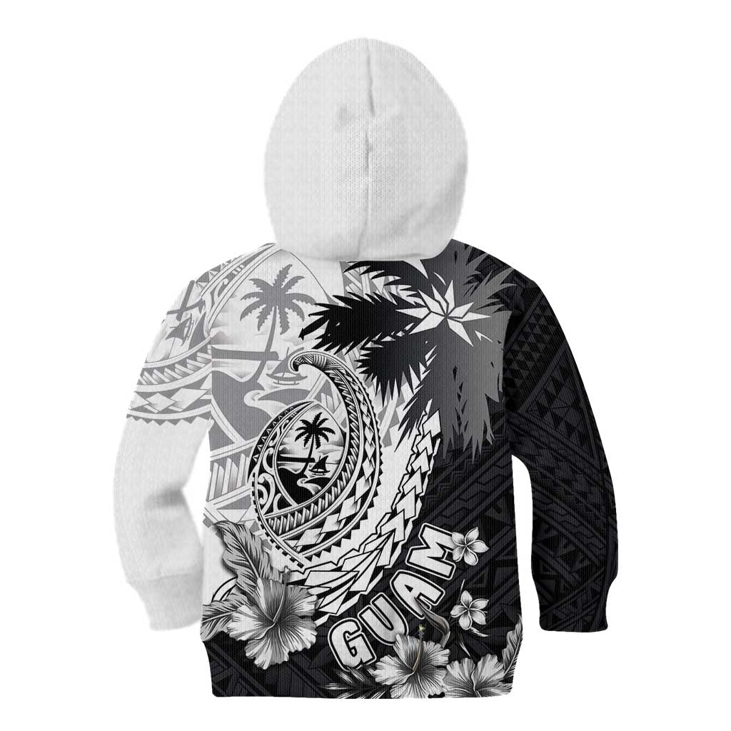 Hafa Adai Guam Kid Hoodie Polynesian Palm Tree Tattoo Hibiscus and Plumeria Art LT03 - Polynesian Pride