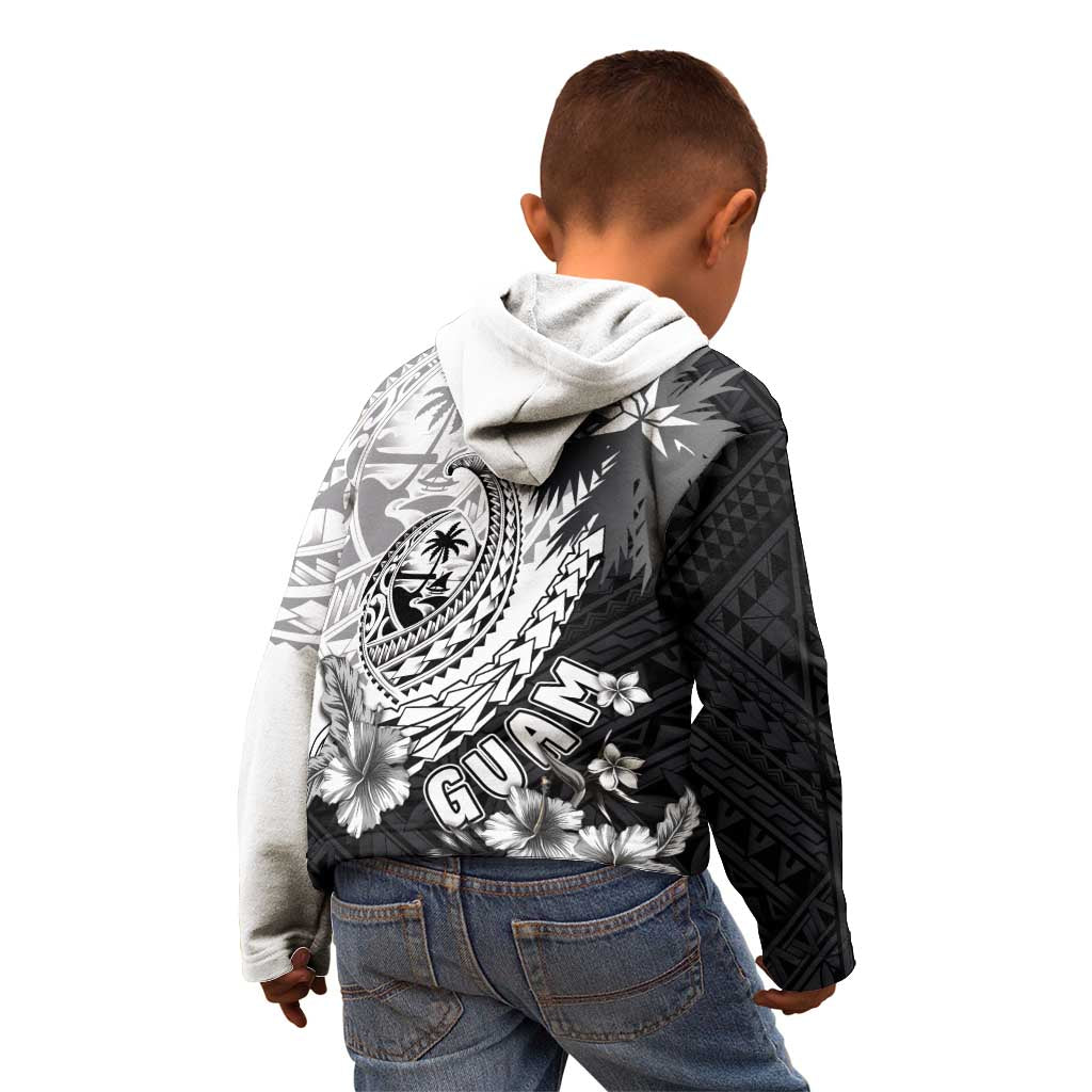 Hafa Adai Guam Kid Hoodie Polynesian Palm Tree Tattoo Hibiscus and Plumeria Art LT03 - Polynesian Pride