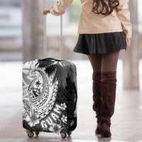 Hafa Adai Guam Luggage Cover Polynesian Palm Tree Tattoo Hibiscus and Plumeria Art