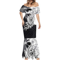 Hafa Adai Guam Mermaid Dress Polynesian Palm Tree Tattoo Hibiscus and Plumeria Art LT03 - Polynesian Pride