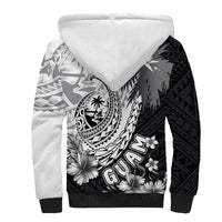 Hafa Adai Guam Sherpa Hoodie Polynesian Palm Tree Tattoo Hibiscus and Plumeria Art LT03 - Polynesian Pride