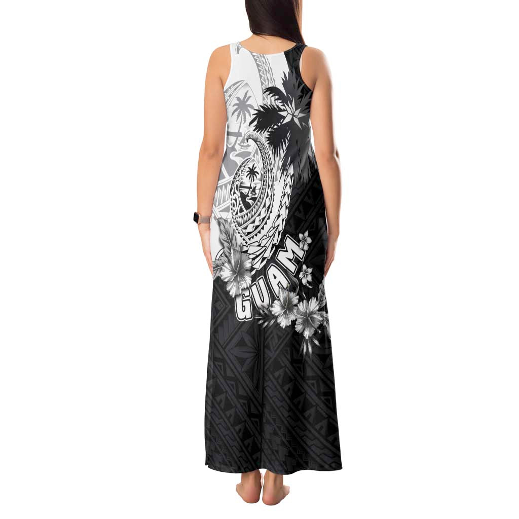 Hafa Adai Guam Tank Maxi Dress Polynesian Palm Tree Tattoo Hibiscus and Plumeria Art LT03 - Polynesian Pride