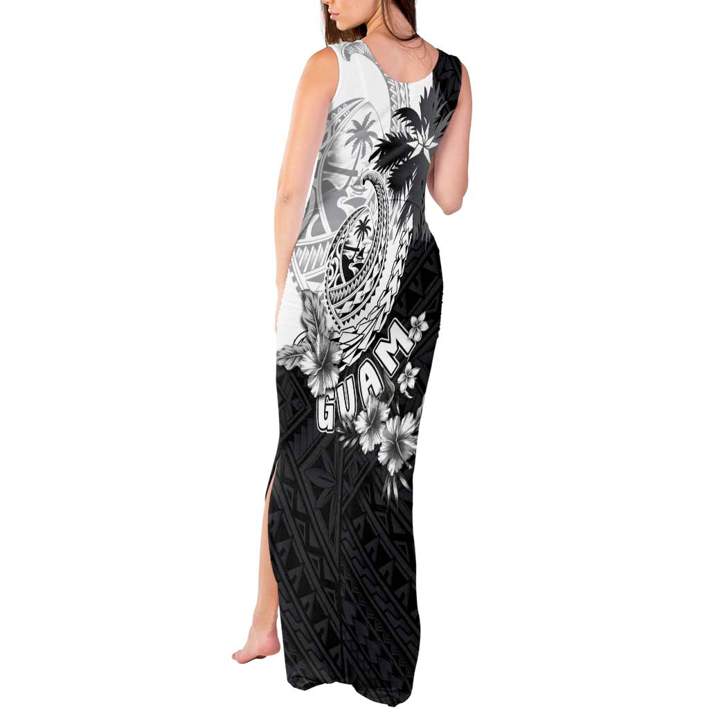 Hafa Adai Guam Tank Maxi Dress Polynesian Palm Tree Tattoo Hibiscus and Plumeria Art LT03 - Polynesian Pride