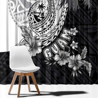 Hafa Adai Guam Window Curtain Polynesian Palm Tree Tattoo Hibiscus and Plumeria Art LT03 - Polynesian Pride