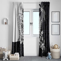Hafa Adai Guam Window Curtain Polynesian Palm Tree Tattoo Hibiscus and Plumeria Art LT03 - Polynesian Pride