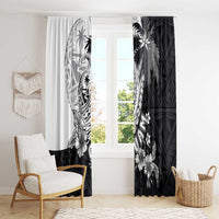 Hafa Adai Guam Window Curtain Polynesian Palm Tree Tattoo Hibiscus and Plumeria Art LT03 - Polynesian Pride