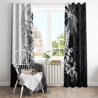 Hafa Adai Guam Window Curtain Polynesian Palm Tree Tattoo Hibiscus and Plumeria Art LT03 - Polynesian Pride