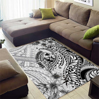 Guam-Land of the Chamorro Area Rug Polynesian Tattoo Style Hibiscus and Plumeria Art LT03 - Polynesian Pride