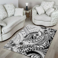 Guam-Land of the Chamorro Area Rug Polynesian Tattoo Style Hibiscus and Plumeria Art LT03 - Polynesian Pride