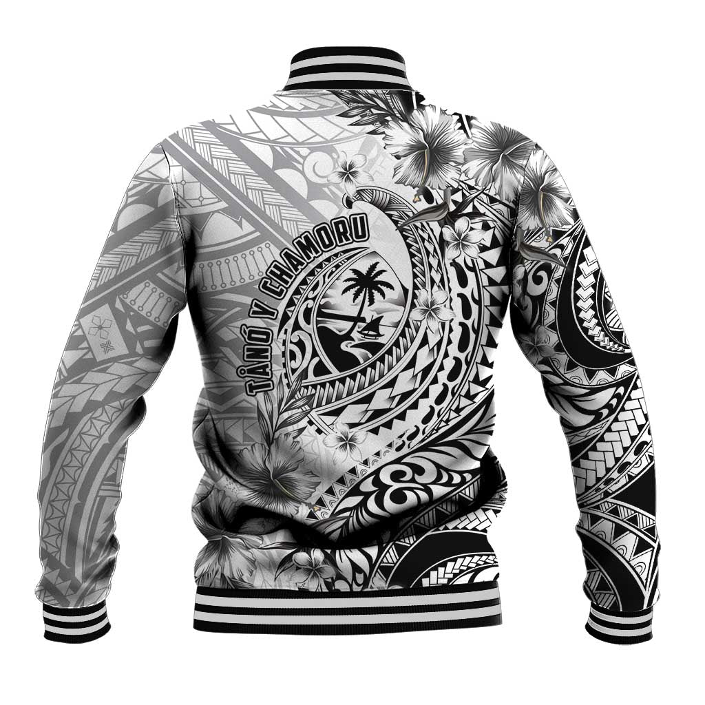 Guam-Land of the Chamorro Baseball Jacket Polynesian Tattoo Style Hibiscus and Plumeria Art LT03 - Polynesian Pride