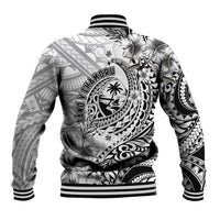 Guam-Land of the Chamorro Baseball Jacket Polynesian Tattoo Style Hibiscus and Plumeria Art LT03 - Polynesian Pride