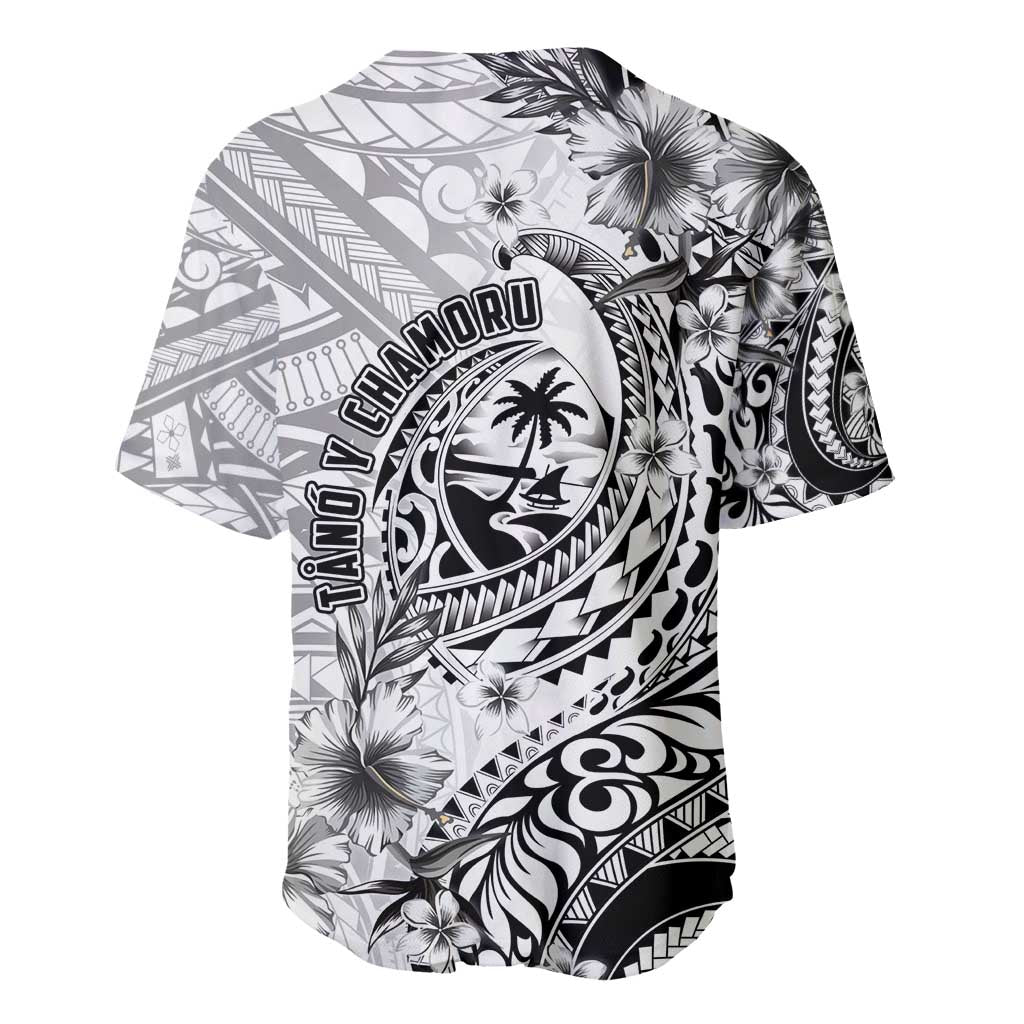 Guam-Land of the Chamorro Baseball Jersey Polynesian Tattoo Style Hibiscus and Plumeria Art LT03 - Polynesian Pride