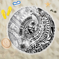 Guam-Land of the Chamorro Beach Blanket Polynesian Tattoo Style Hibiscus and Plumeria Art LT03 One Size 150cm Black - Polynesian Pride